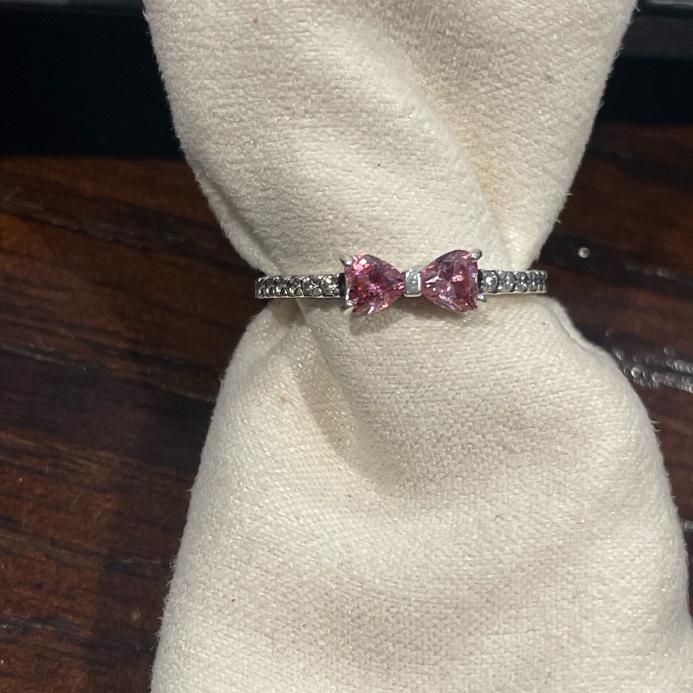 Elegant Pink Bow Ring